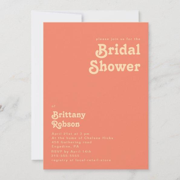 Modern Retro | Coral Bridal Shower Invitations