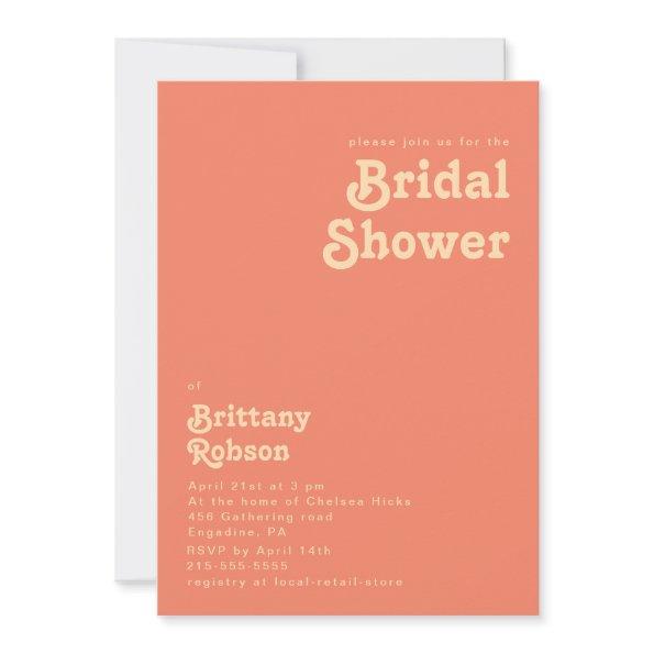 Modern Retro | Coral Bridal Shower Invitations