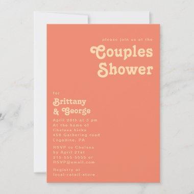 Modern Retro | Coral Couples Shower Invitations