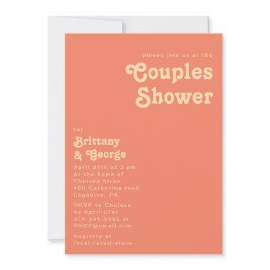 Modern Retro | Coral Couples Shower Invitations