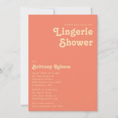 Modern Retro | Coral Lingerie Shower Invitations