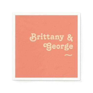 Modern Retro | Coral Wedding Napkins