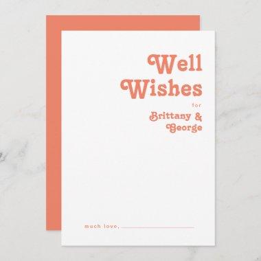 Modern Retro | Coral Wedding Well Wishes Invitations