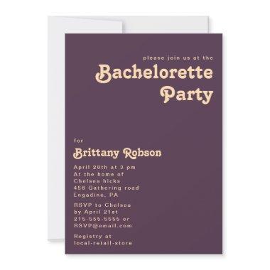 Modern Retro | Dark Purple Bachelorette Party