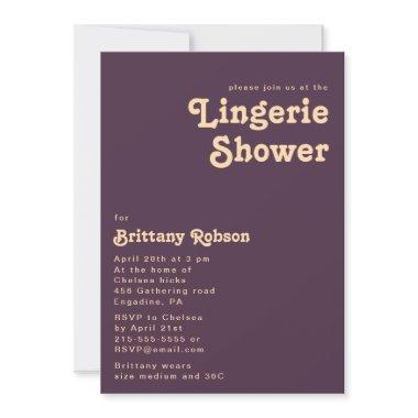 Modern Retro | Dark Purple Lingerie Shower