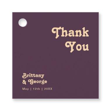 Modern Retro | Dark Purple Thank You Favor Tags