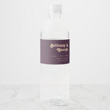 Modern Retro | Dark Purple Water Bottle Label