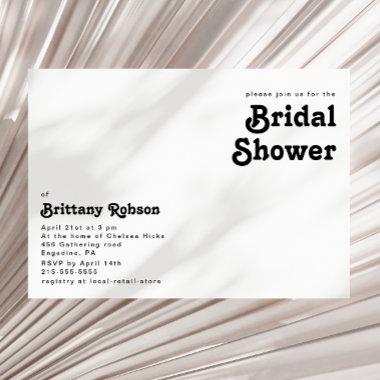 Modern Retro Lettering Bridal Shower Invitations