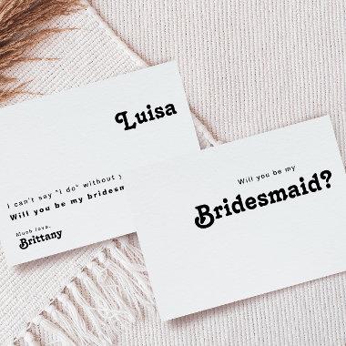 Modern Retro Lettering Bridesmaid Proposal Invitations