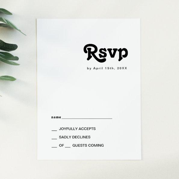 Modern Retro Lettering RSVP Card
