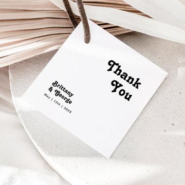 Modern Retro Lettering Thank You Favor Tags