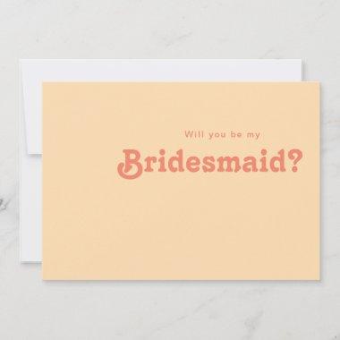 Modern Retro | Orange Bridesmaid Proposal Invitations