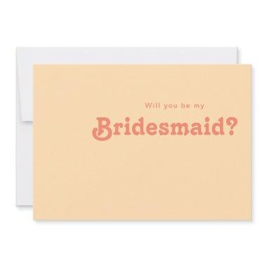 Modern Retro | Orange Bridesmaid Proposal Invitations