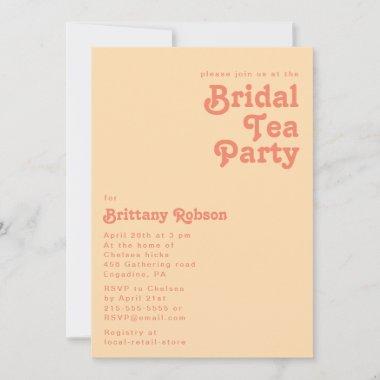 Modern Retro | Orange Cream Bridal Tea Party Invitations