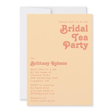 Modern Retro | Orange Cream Bridal Tea Party Invitations