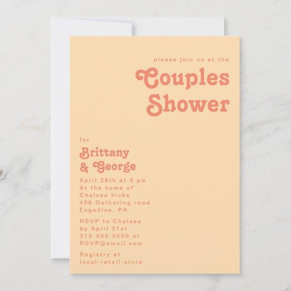 Modern Retro | Orange Cream Couples Shower Invitations