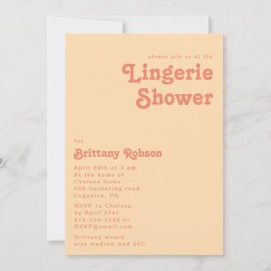 Modern Retro | Orange Cream Lingerie Shower Invitations