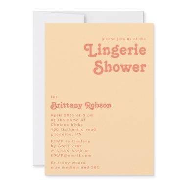 Modern Retro | Orange Cream Lingerie Shower Invitations