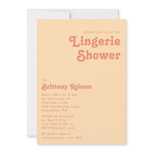 Modern Retro | Orange Cream Lingerie Shower