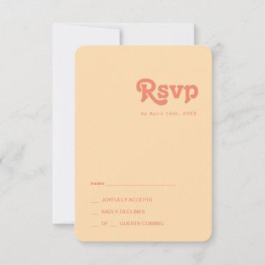 Modern Retro | Orange Cream Rounded Edges RSVP Card