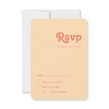 Modern Retro | Orange Cream Rounded Edges RSVP Card