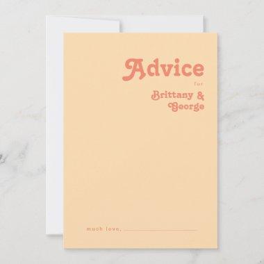 Modern Retro | Orange Cream Wedding Advice Card