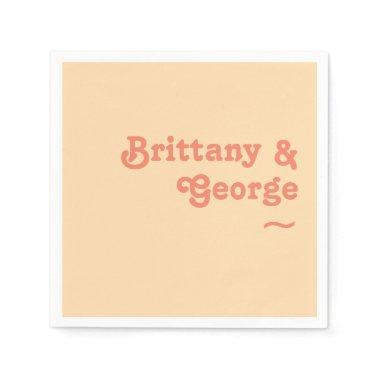 Modern Retro | Orange Cream Wedding Napkins