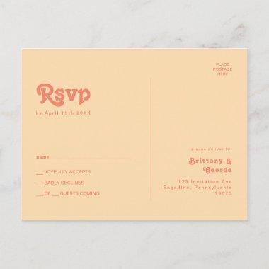 Modern Retro | Orange Cream Wedding RSVP PostInvitations