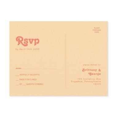 Modern Retro | Orange Cream Wedding RSVP PostInvitations