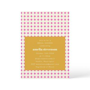 Modern Retro Pink Yellow Dots