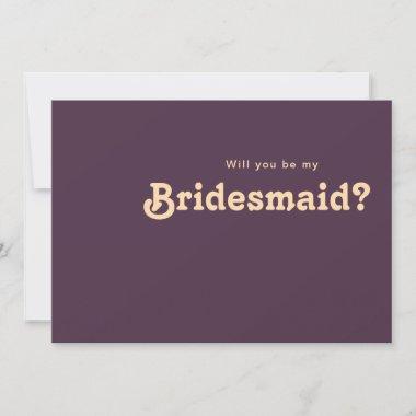 Modern Retro | Purple Bridesmaid Proposal Invitations