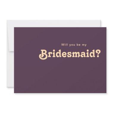 Modern Retro | Purple Bridesmaid Proposal Invitations