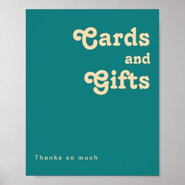 Modern Retro | Teal Invitations and Gifts Sign