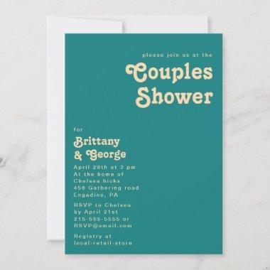 Modern Retro | Teal Couples Shower Invitations