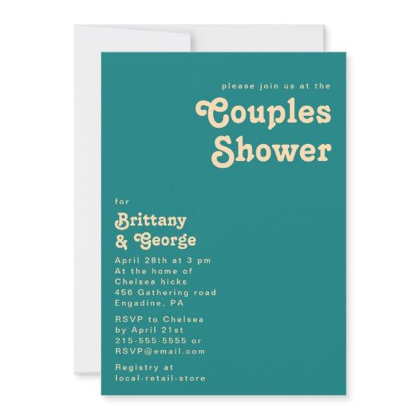 Modern Retro | Teal Couples Shower Invitations