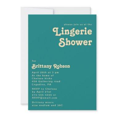 Modern Retro | Teal Lingerie Shower