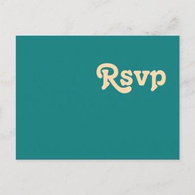 Modern Retro | Teal Wedding RSVP PostInvitations