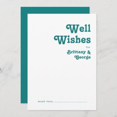 Modern Retro | Teal Wedding Well Wishes Invitations