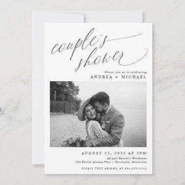 Modern Romantic Photo Couple's or Bridal Shower In Invitations