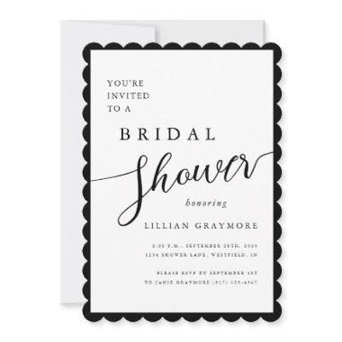 Modern Romantic Script Scalloped