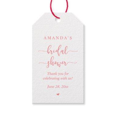 Modern Romantic, Simple Blush Pink , Bridal Shower Gift Tags