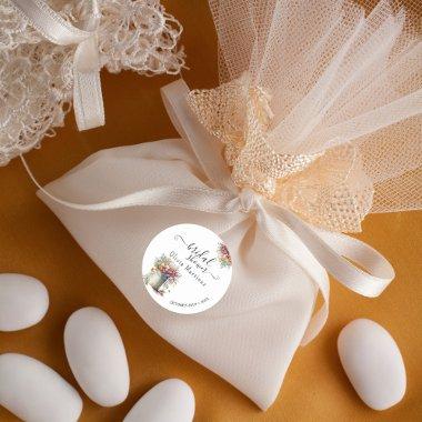 Modern Romantic Spring Flowers Vase  Classic Round Sticker