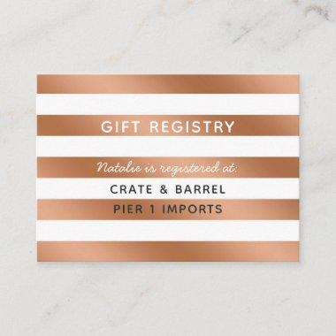 Modern Rose Gold Bridal Shower Gift Registry Enclosure Invitations