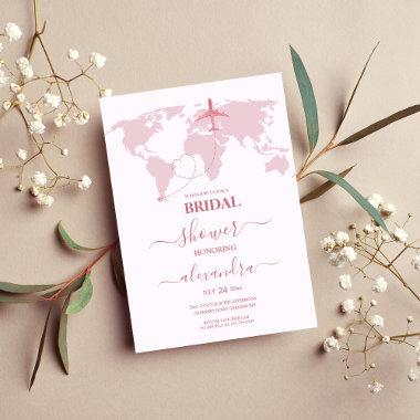 Modern Rose Gold Destination Passport Bridal Invitations