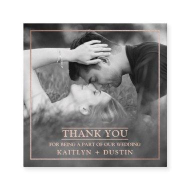 Modern Rose Gold Foil Photo Thank You Enclosure