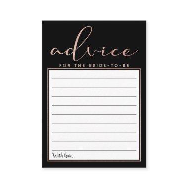 Modern Rose Gold Foil Script Advice Cards