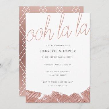 Modern Rose Gold Lingerie Shower Invite