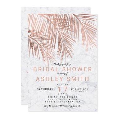 Modern rose gold palm tree marble