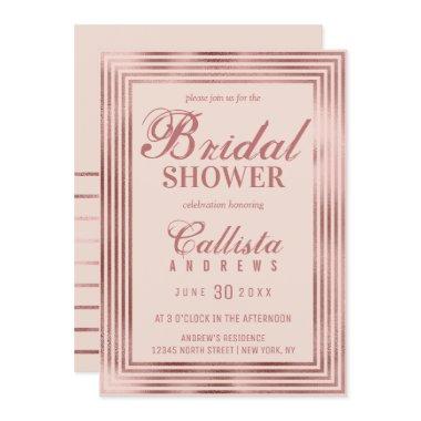 Modern Rose Gold Pink Stripe Border