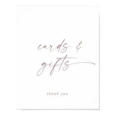 Modern Rose Gold Script  and Gifts Sign